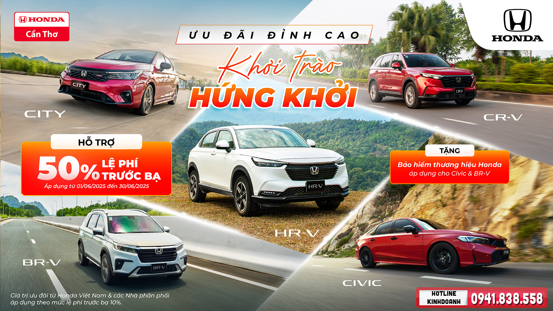 Chương trình khuyến mại của các dòng xe ô tô Honda trong tháng 6 năm 2025